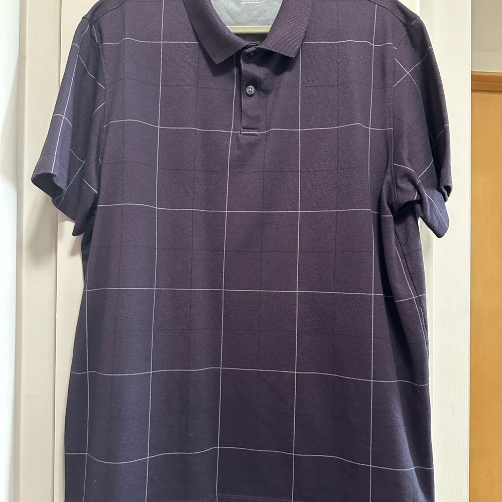 Van Heusen Dark Purple Grid Polo Shirt